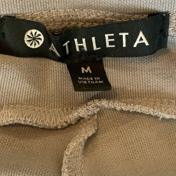 Athleta Taupe Wide Leg Yoga Pants Medium Soft Stretch Lounge - Picture 8 of 9